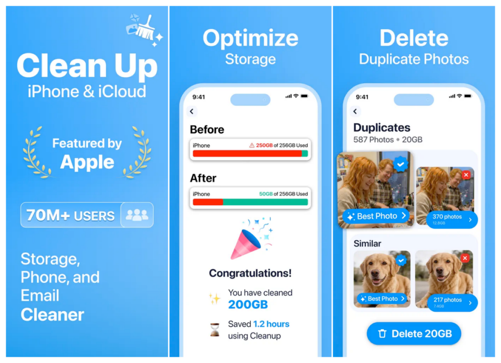 Cleanup Phone Storage Cleaner iOS app