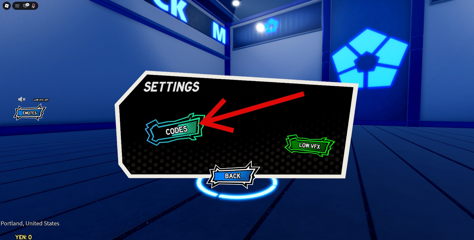 Codes Button in Meta Lock on Roblox