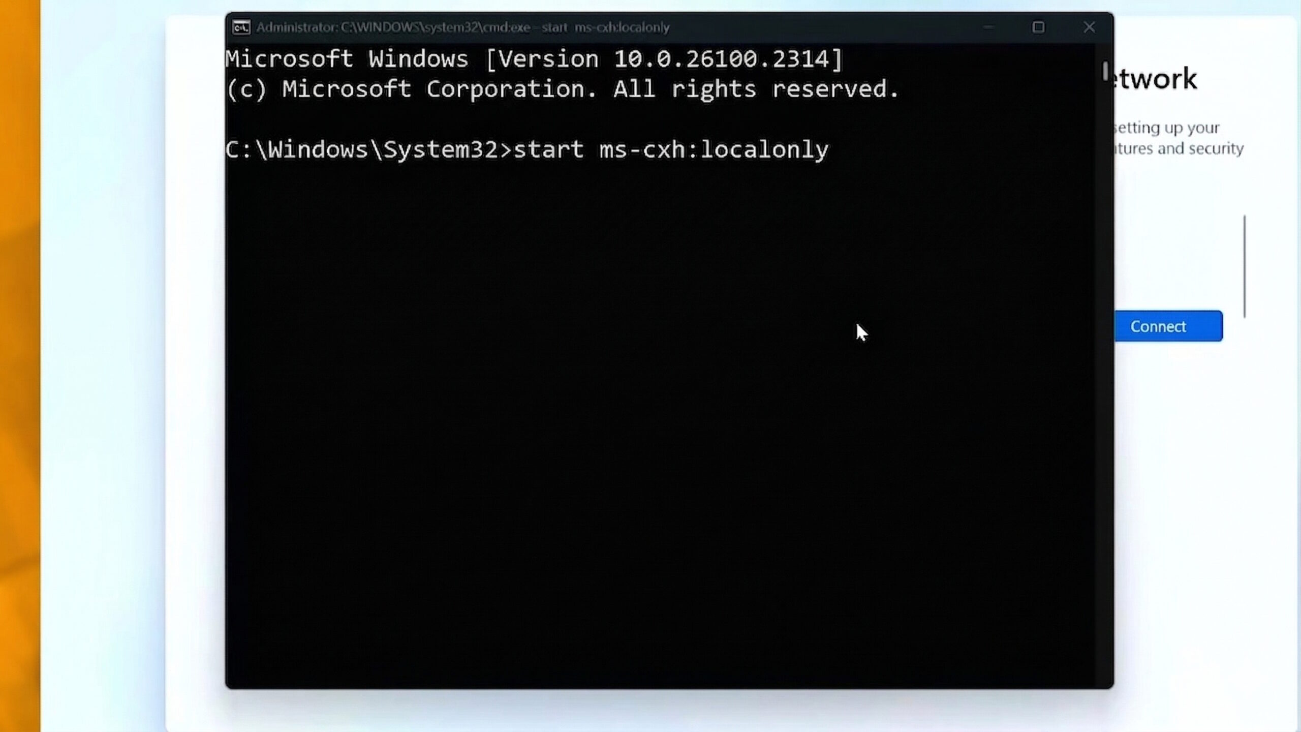 Command Prompt window open during Windows setup.
