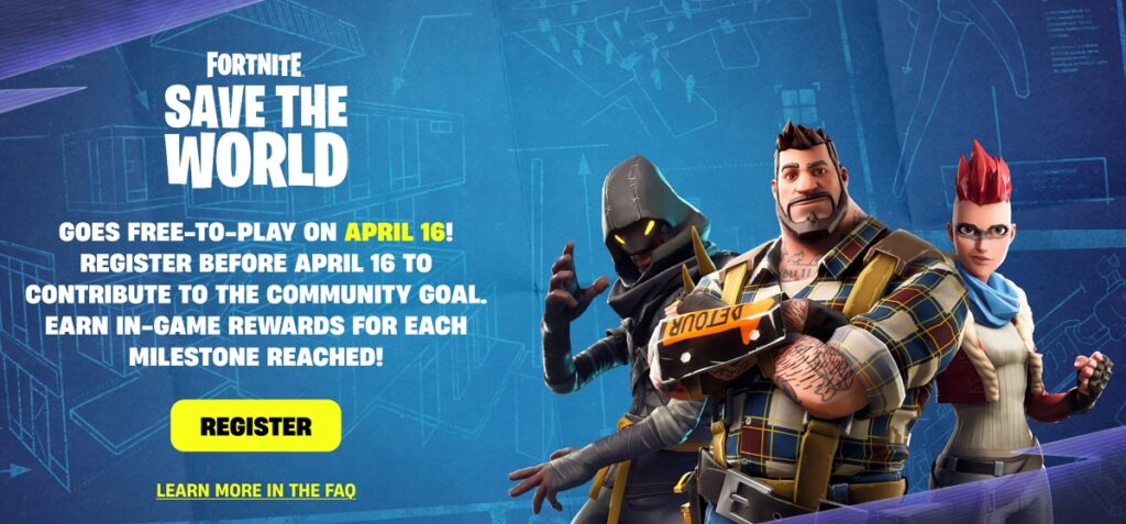 Fortnite Save the World Pre-Registration Rewards