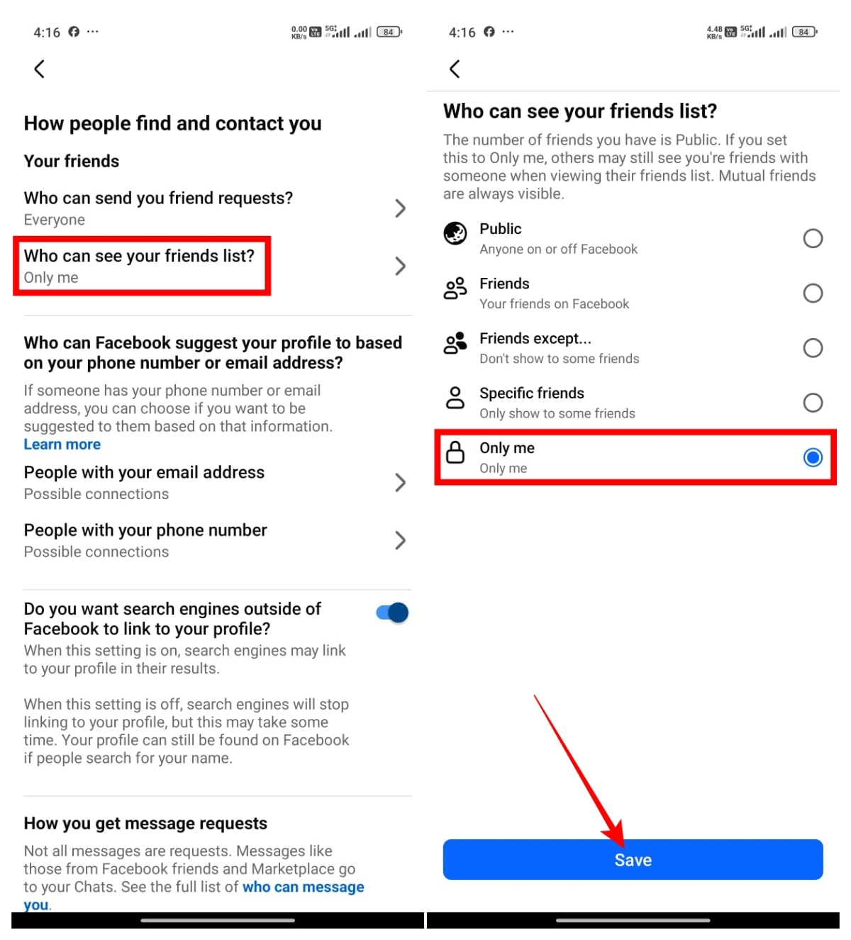 Hide Friends List on Facebook Using iPhone or Android