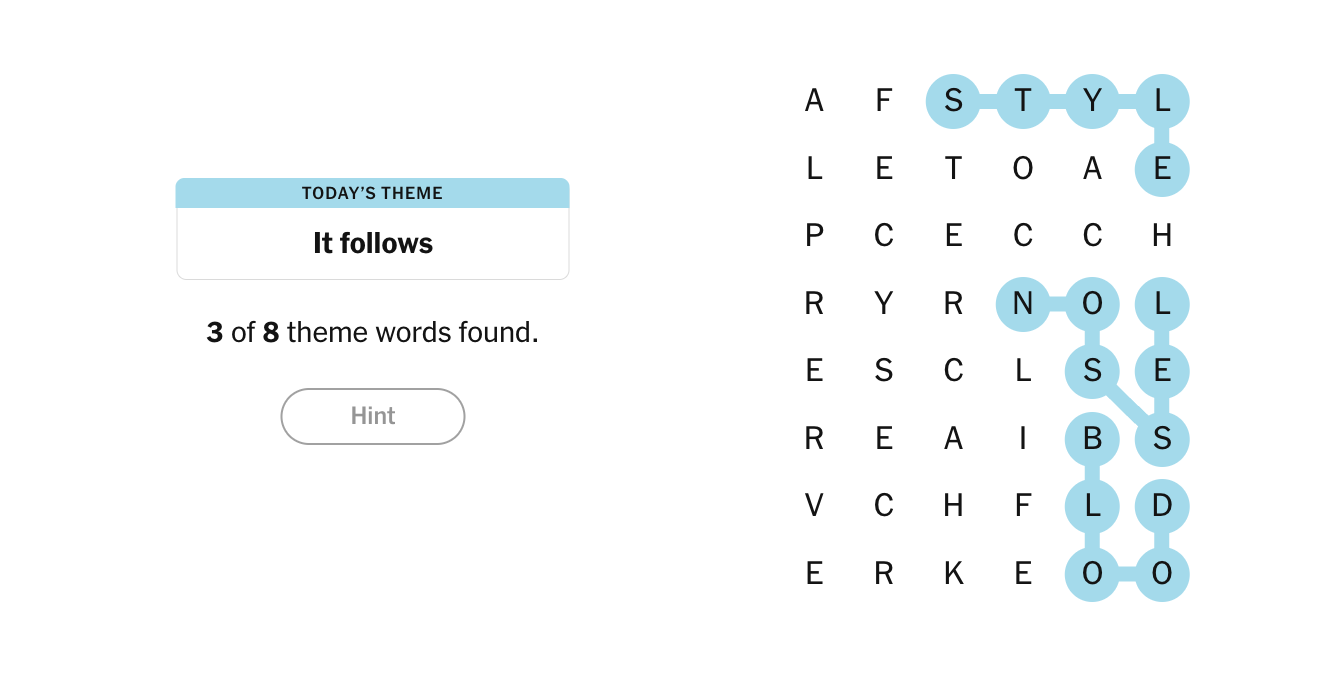 NYT Strands Connect Letters