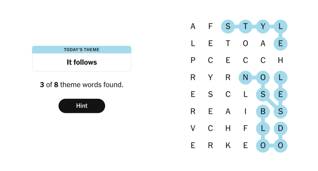 NYT Strands Hint Bar