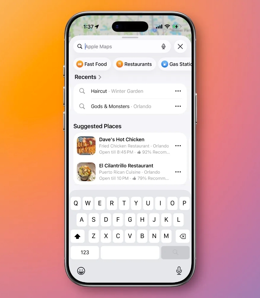 Suggested Places in Apple Maps