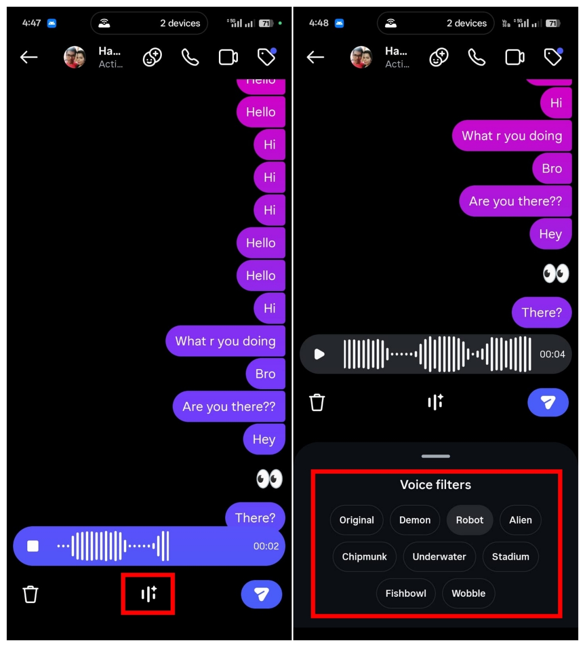 Use Voice Effects in Instagram DMs