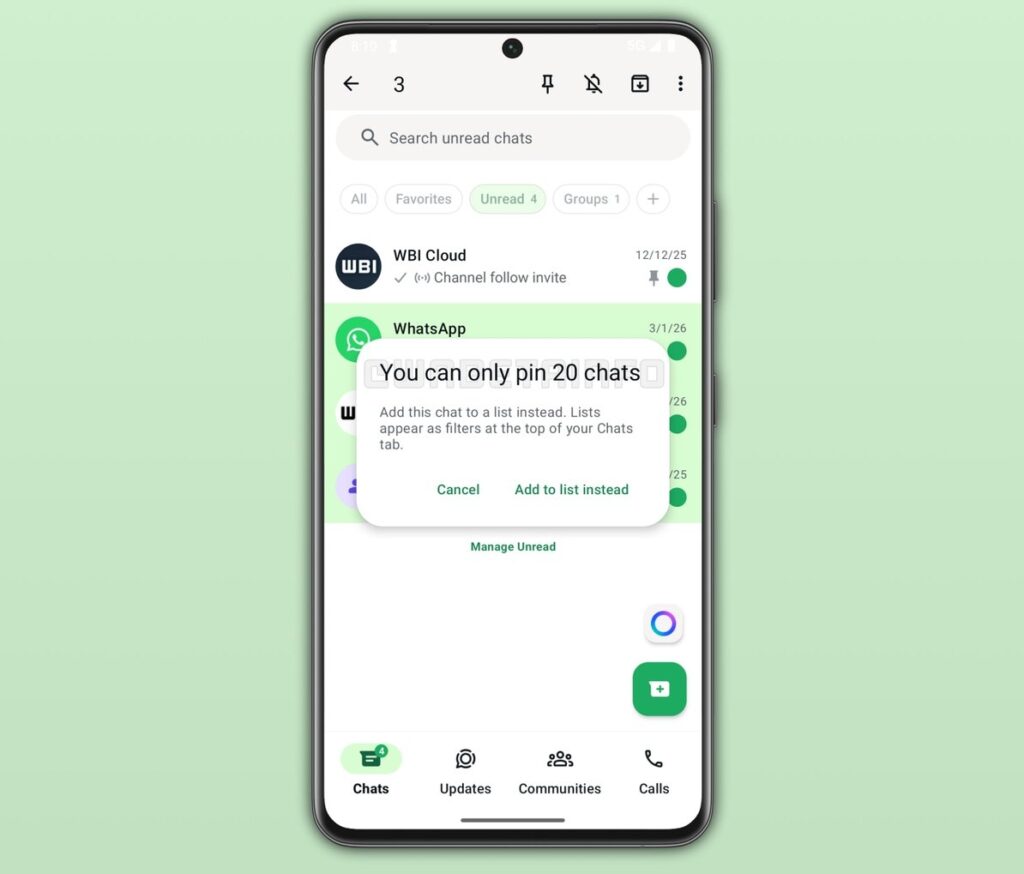 WhatsApp Plus - More Pinned Chats