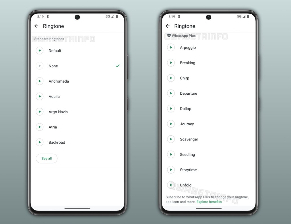 WhatsApp Plus - Unique Ringtones
