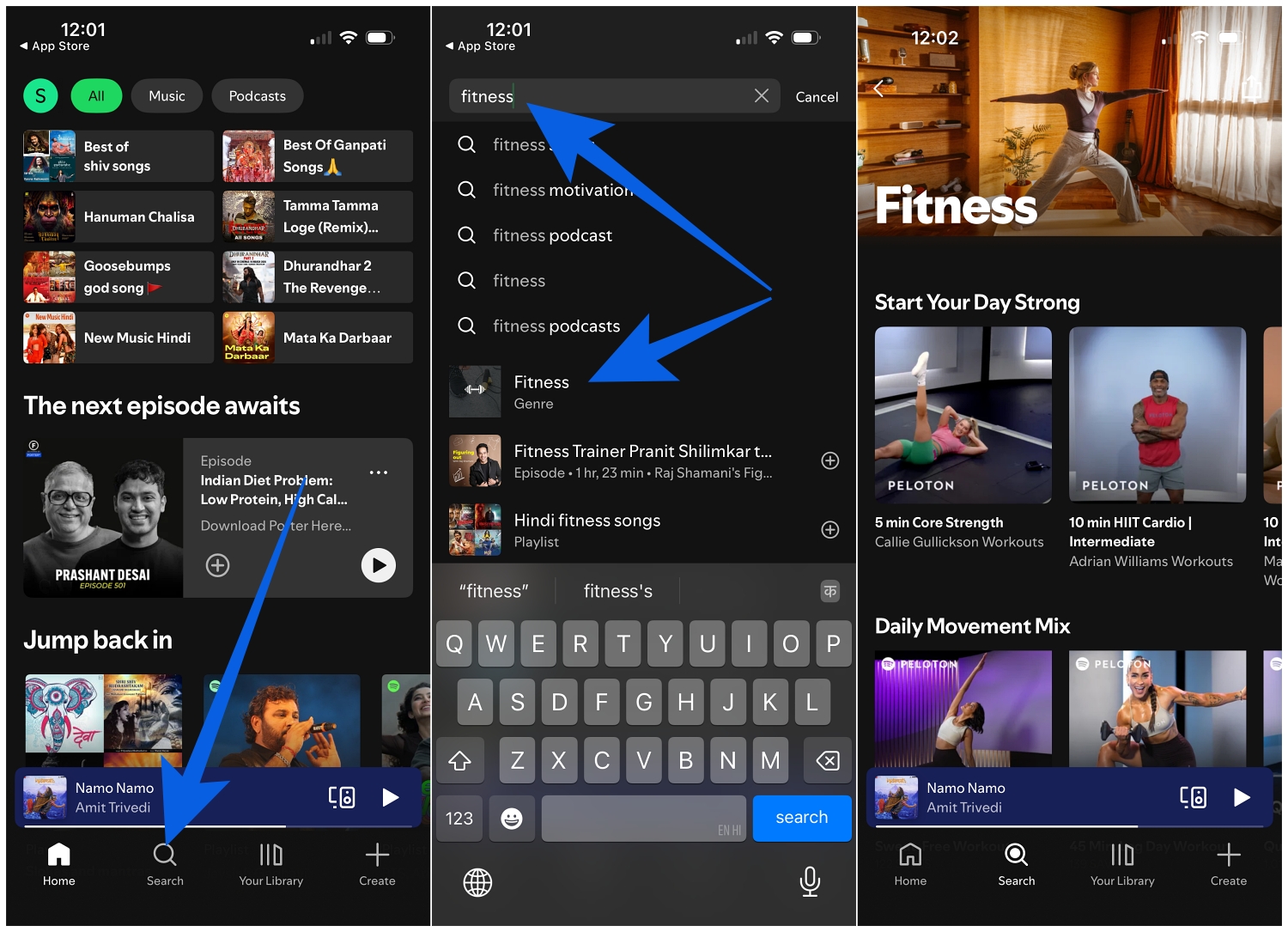 Access the Spotify Fitness Hub