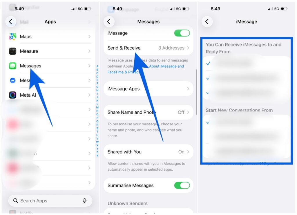 Check Their Send & Receive Settings on iPhone