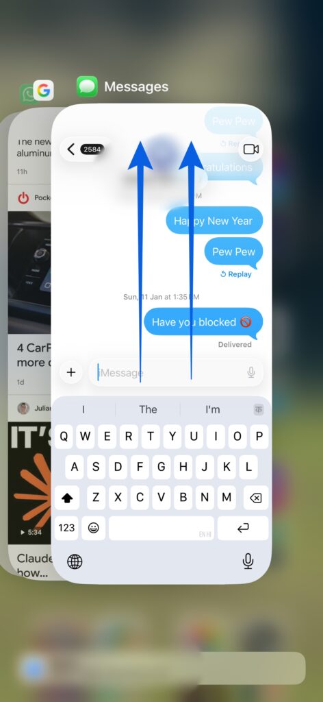 Force Close Messages and Try Again on iPhone
