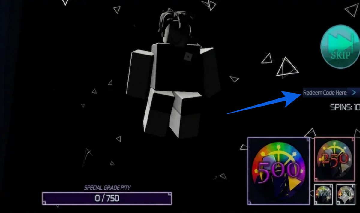 Redeem Jujutsu Infinite Codes From the Main Menu