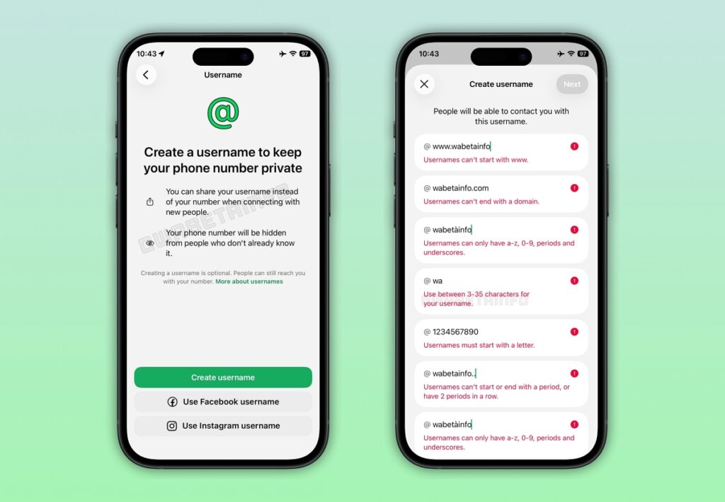 WhatsApp Usernames Feature