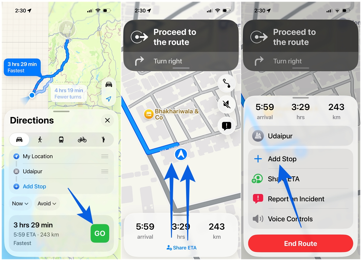 Add Stops to Your Route in Apple Maps While Navigating