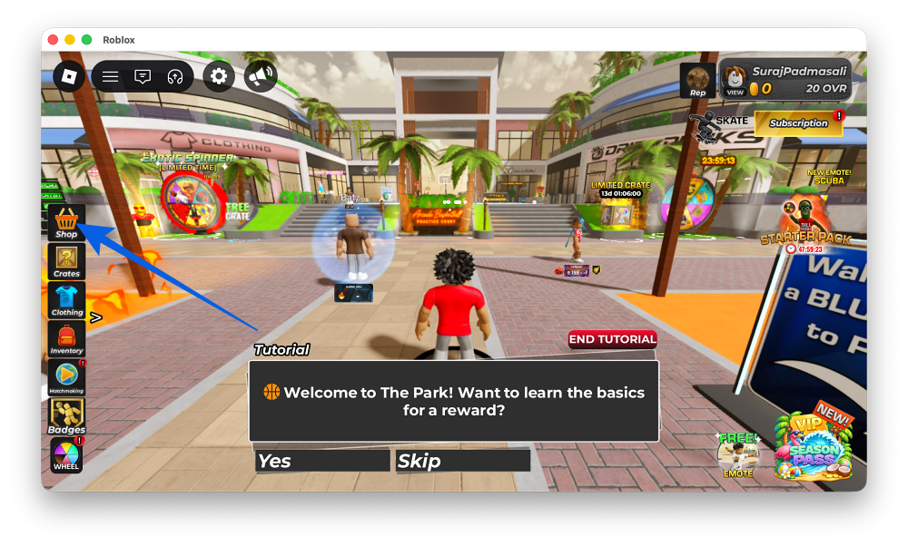Click Shop in Arcade Basketball Game