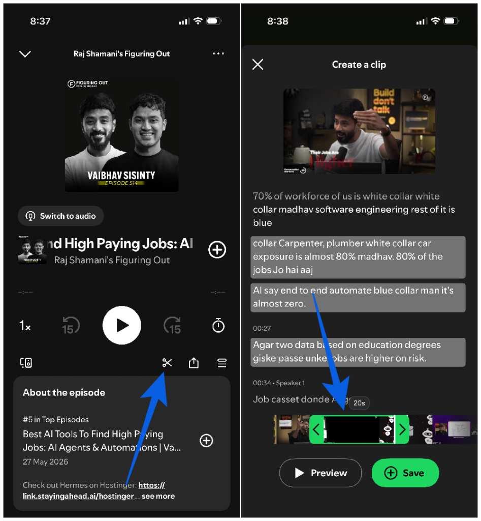 Create a Podcast Clip on Spotify