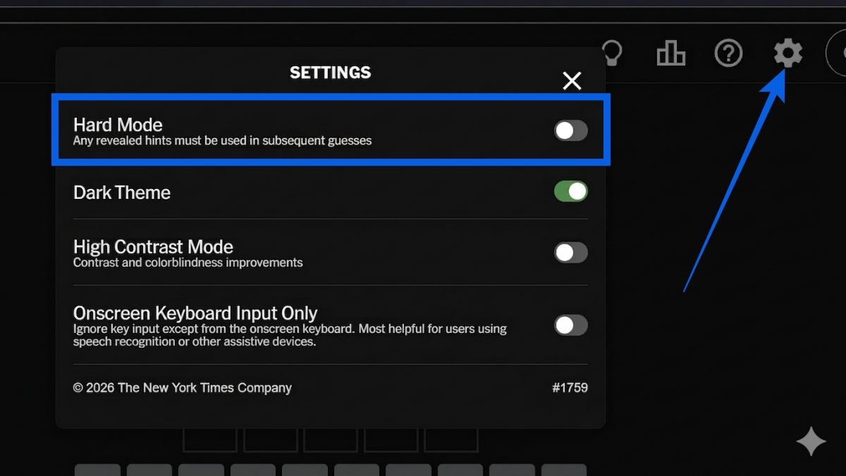 Enable Wordle Hard Mode