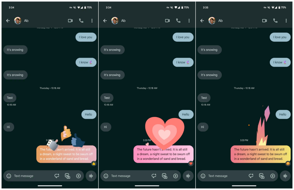 Google Messages Screen Effects