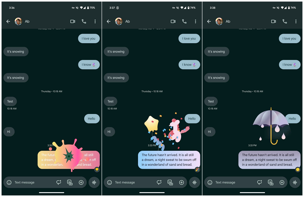 Google Messages Screen Effects 2