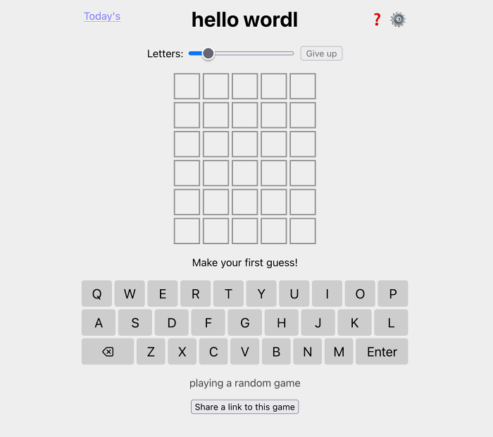 Hello Wordl Puzzle Game