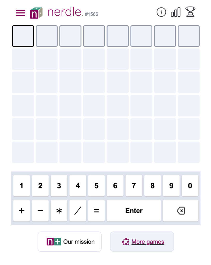 Nerdle Puzzle Game
