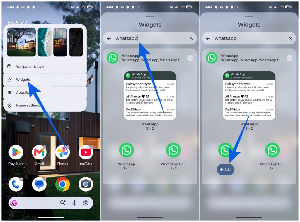 Add a WhatsApp Widget to Your Home Screen on Android