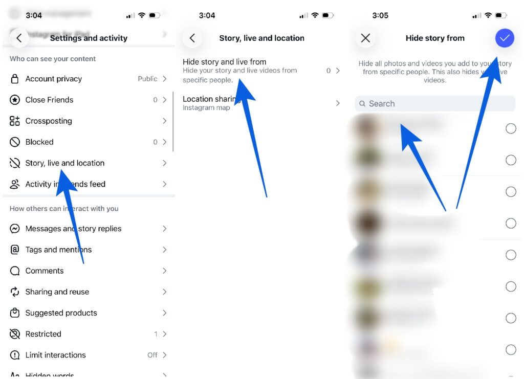 Blocking Specific People From Your Stories and Highlights