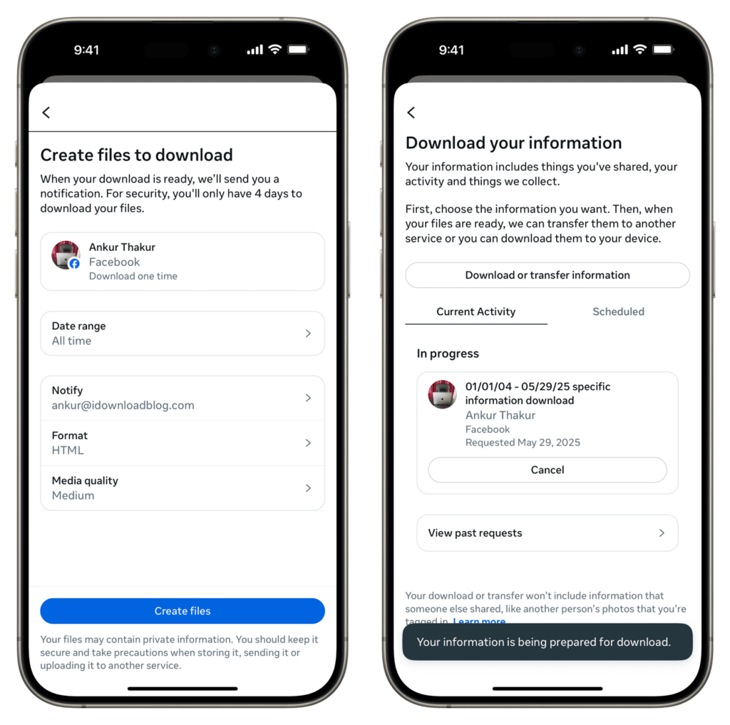 Download Your Facebook Account Data