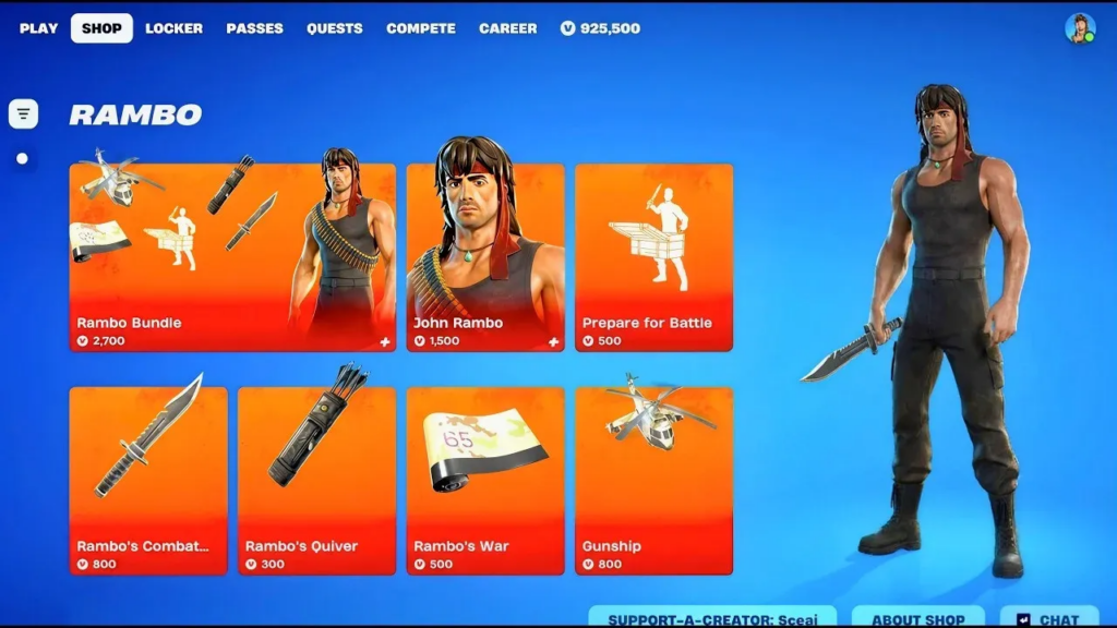 Fortnite Rambo bundle contents and price