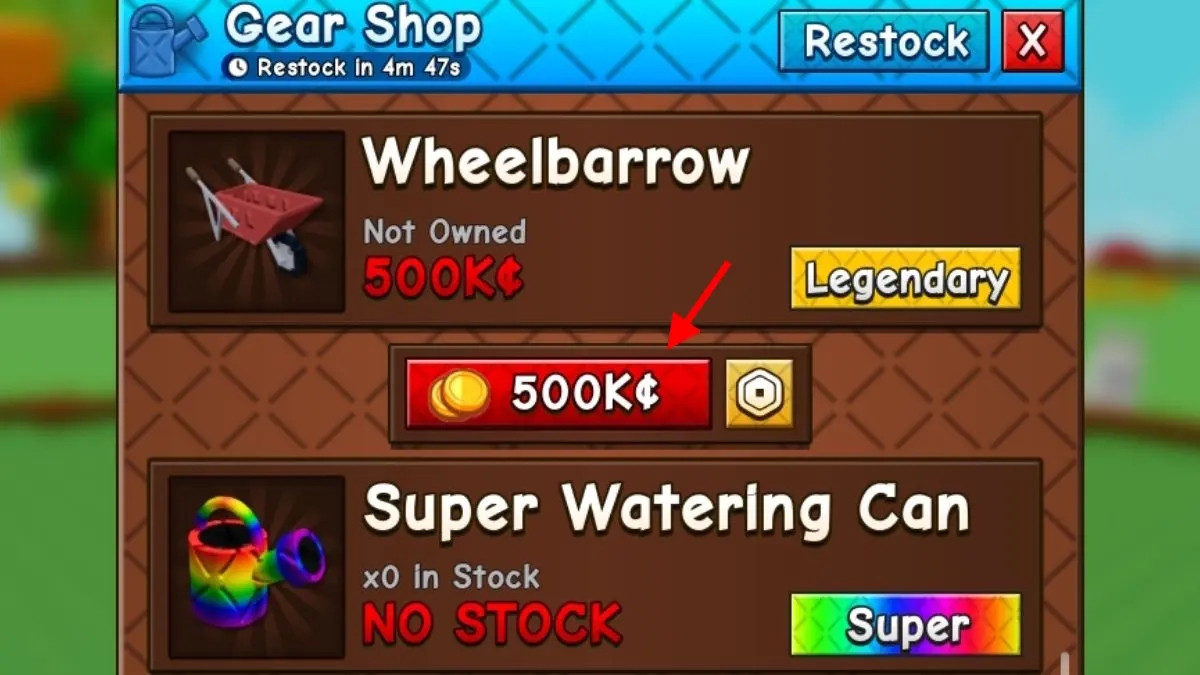 Get the Wheelbarrow in Grow a Garden 2