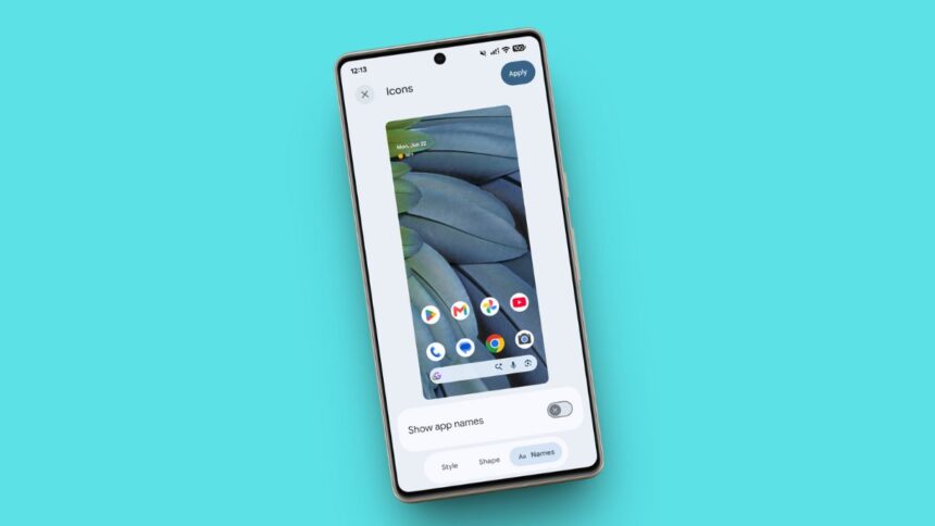 Hide App Names on Your Pixel Home Screen in Android 17