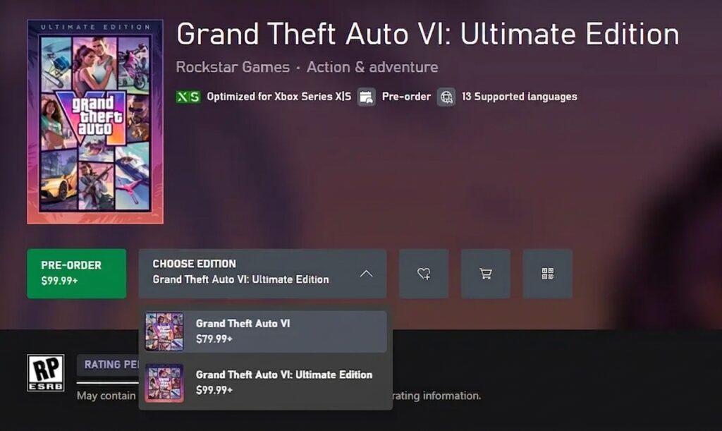 Pre-Order GTA 6 on Xbox Series X:S