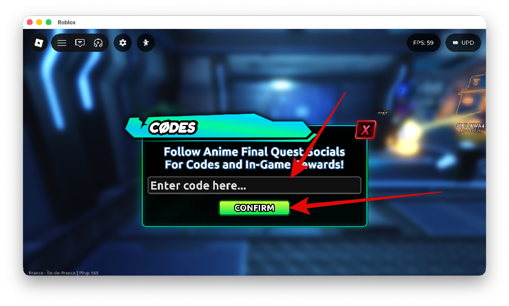 Redeem Codes in Anime Final Quest