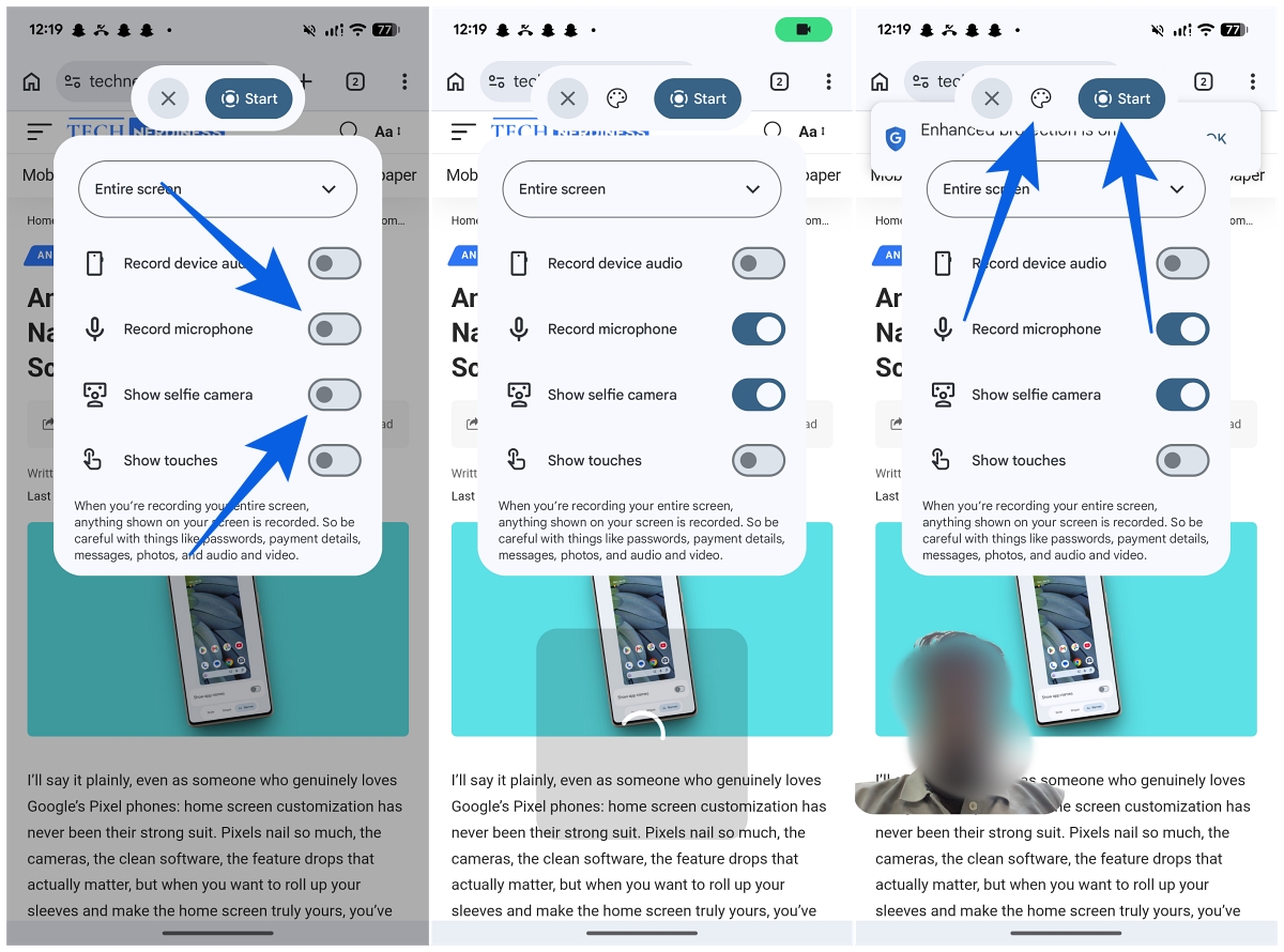 use Screen Reactions on Android 17