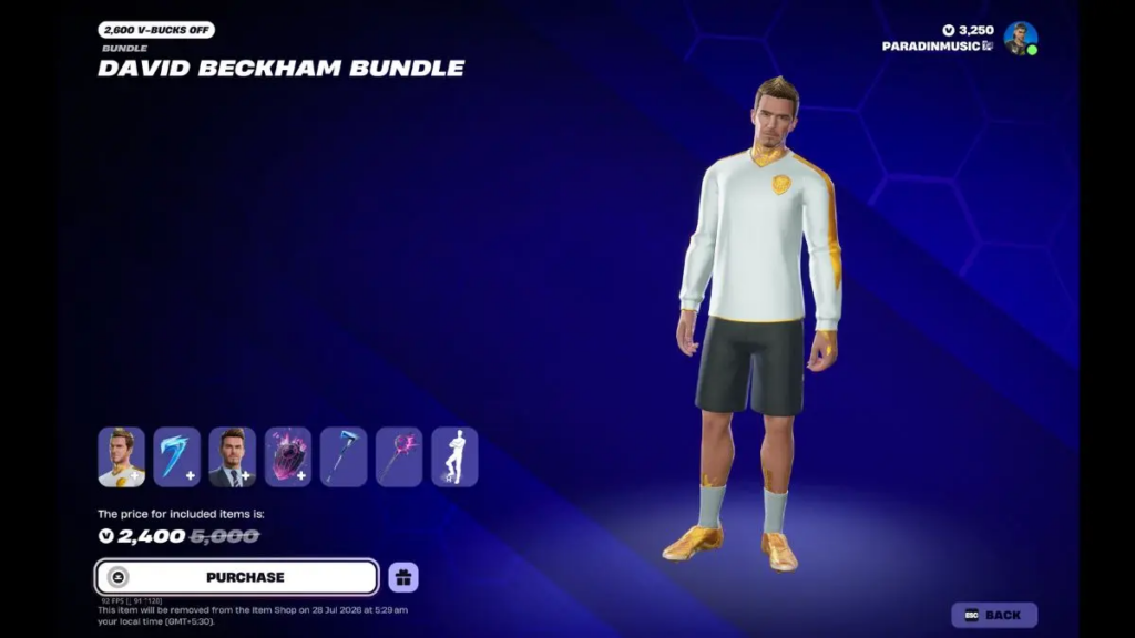 Get David Beckham Skins in Fortnite