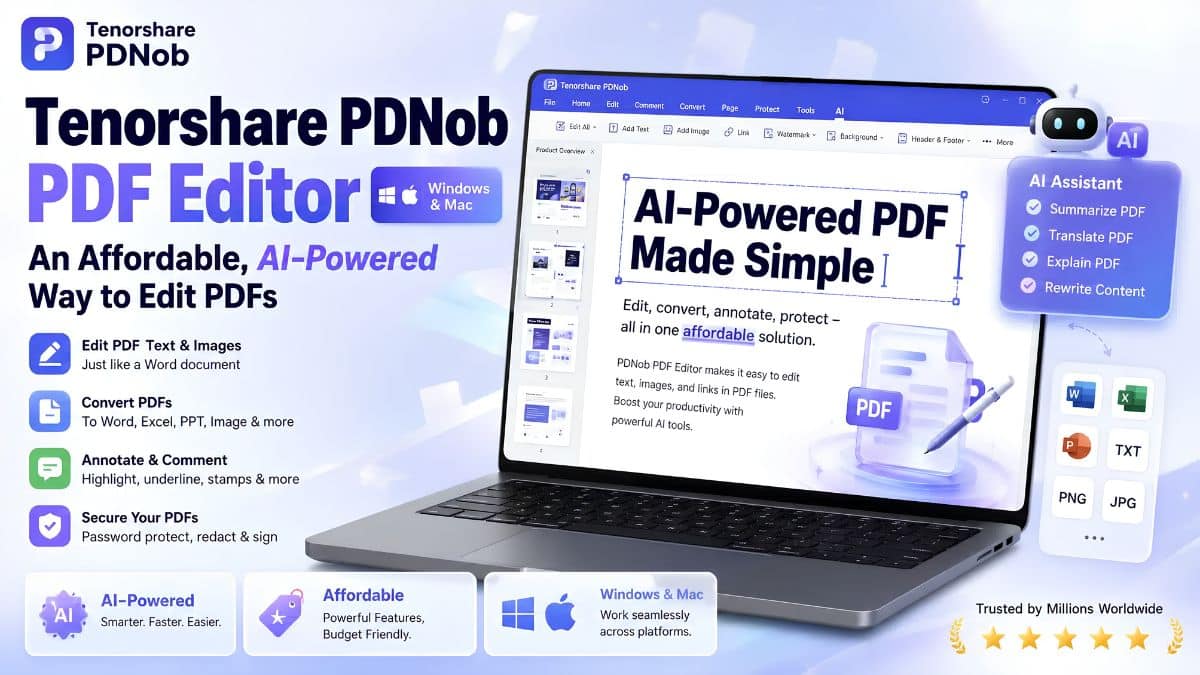 PDNob PDF Editor for Windows and Mac