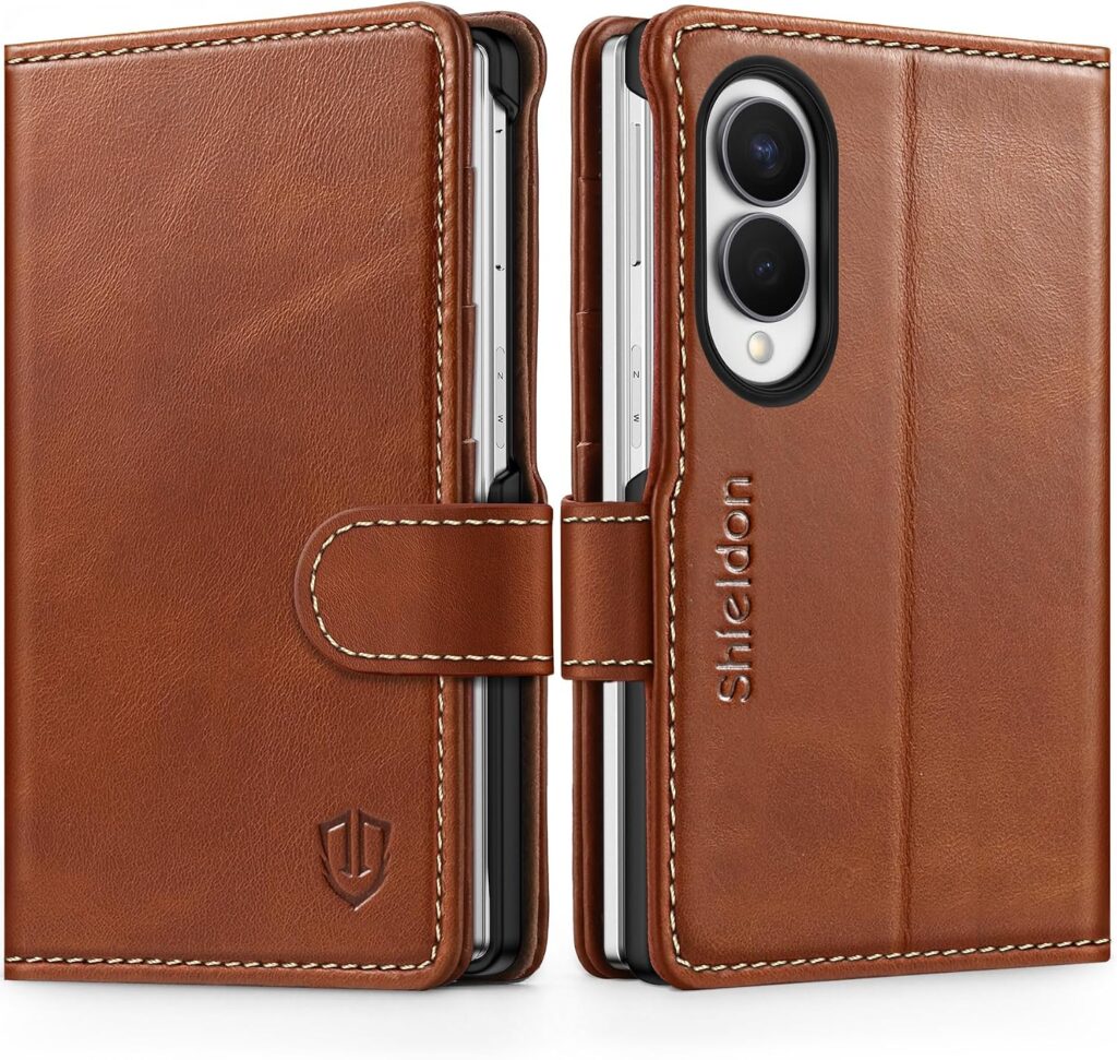 SHIELDON Genuine Leather Wallet Case for Galaxy Z Fold 8