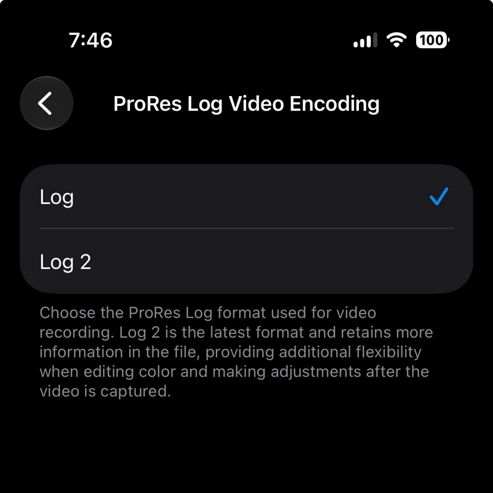 iOS 27 Beta 4 ProRes video now supports Log 2