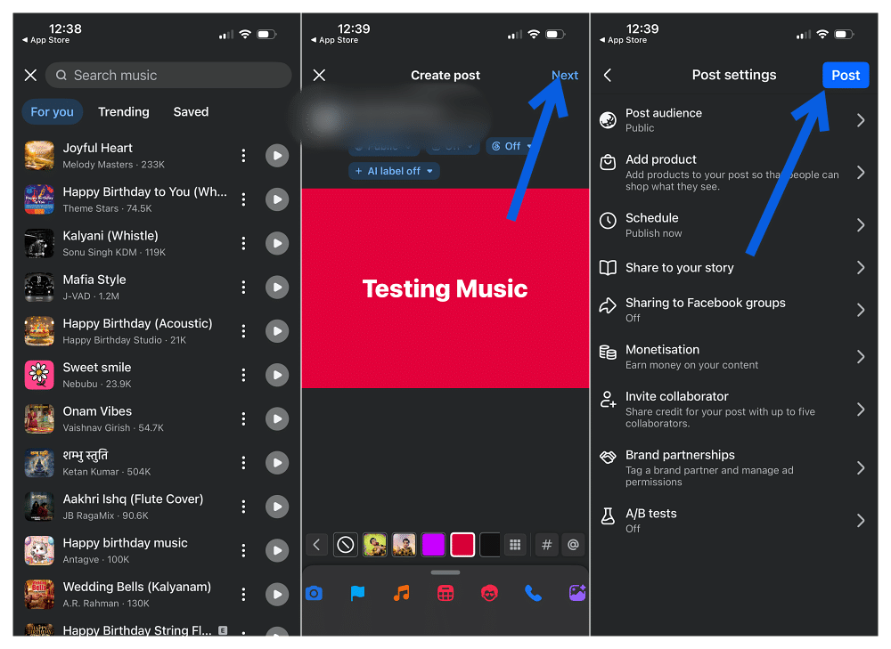 Add Music to a Text Post on Facebook