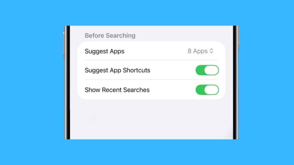 Before Searching Menu in iOS 27 Beta 5