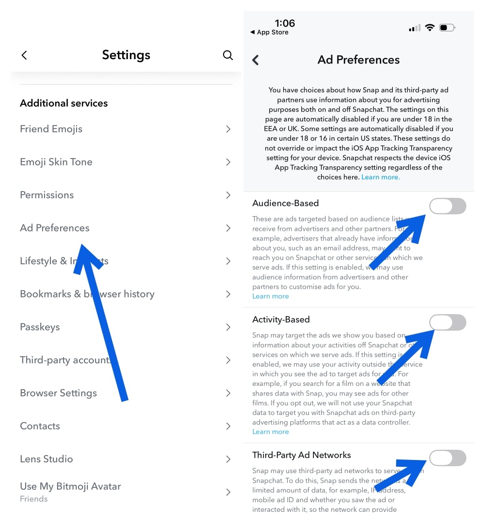 Change Your Ad Preferences on Snapchat