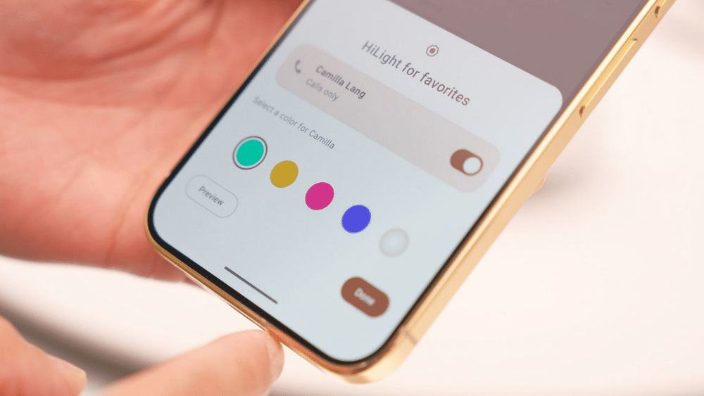 Custom colors for favorite contacts with HiLight