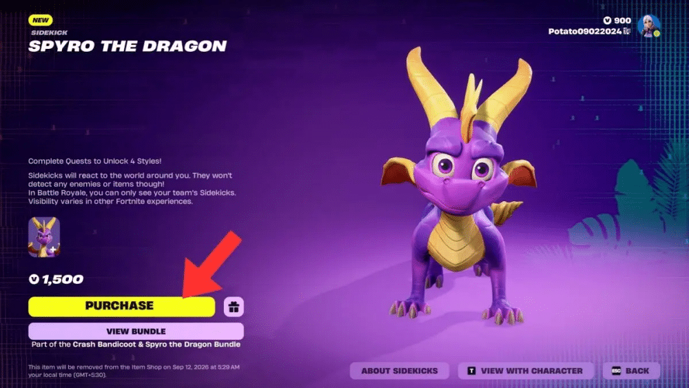 Get Fortnite Spyro the Dragon Sidekick