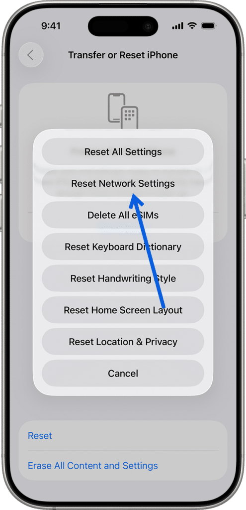 Reset Network Settings on iPhone