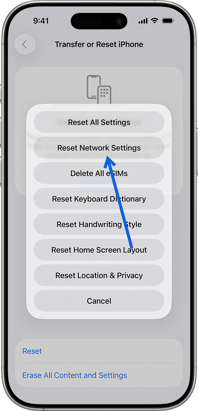 Reset Network Settings on iPhone