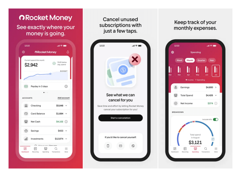 Rocket Money Expense Tracker App