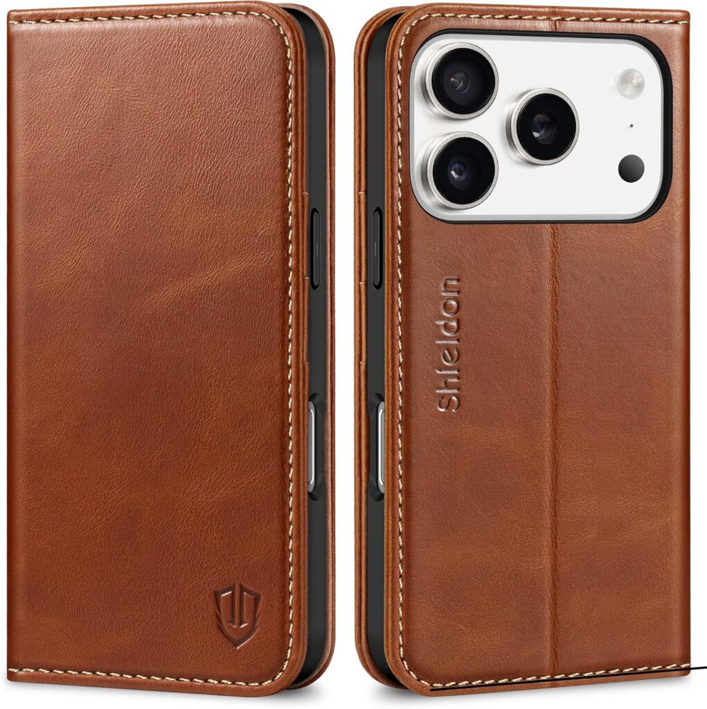 SHIELDON Genuine Leather Case Wallet for iPhone 17 Pro
