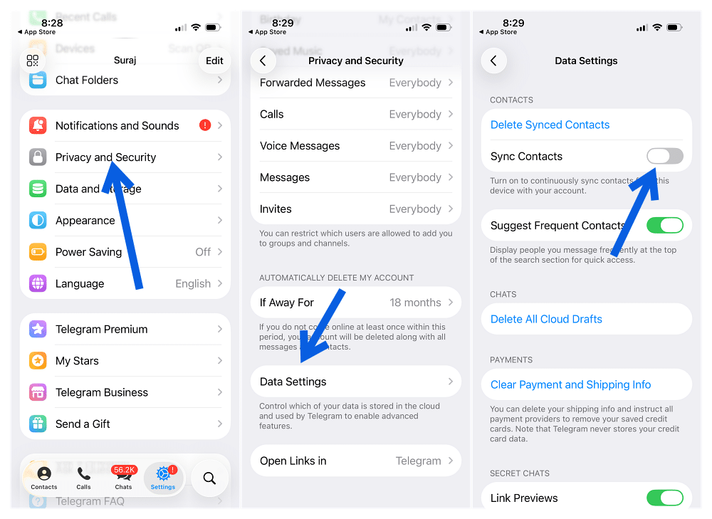 Turn Off Contact Sync on Telegram