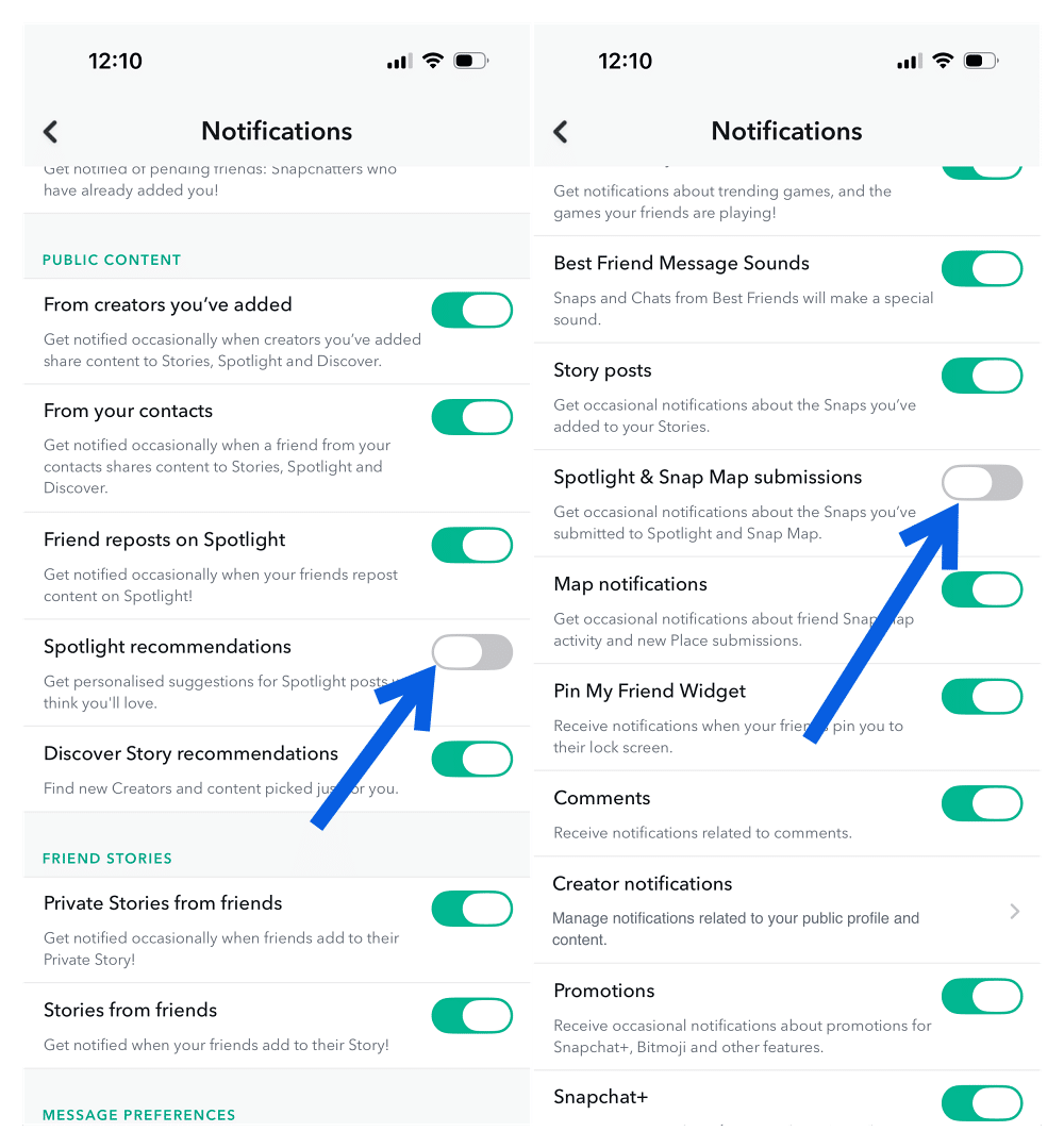 Turn Off Spotlight Notifications in Snapchat