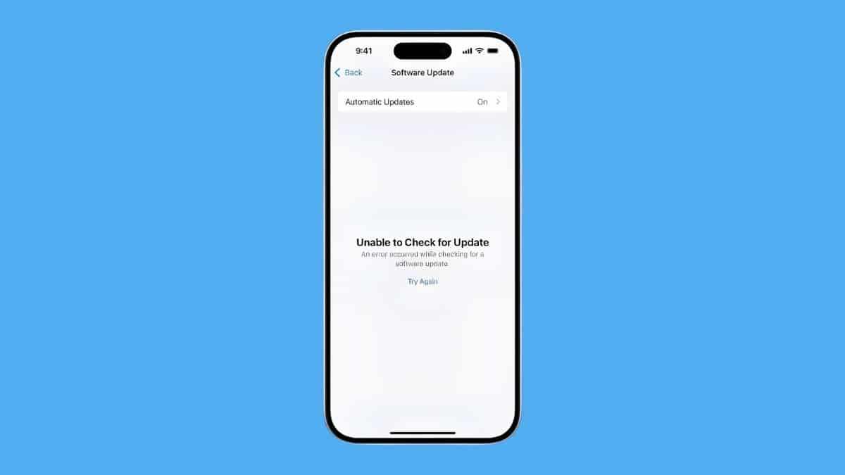 Unable to Check for Update