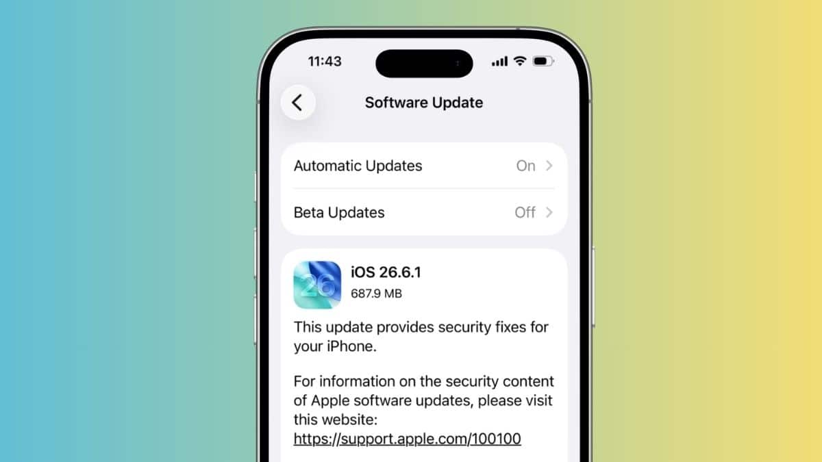 iOS 26.6.1 on iPhone
